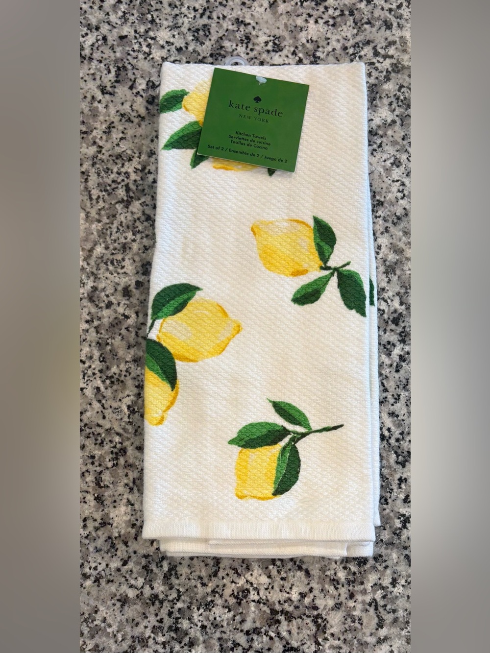 Kate Spade New York Kitchen Towels Set of 2 Yellow Lemons